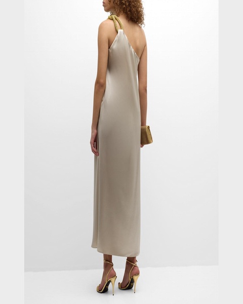 Shae One-Shoulder Satin Maxi Dress