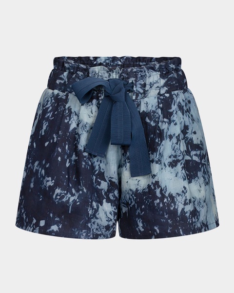 Giorgio Tie-Dye Linen Pull-On Shorts