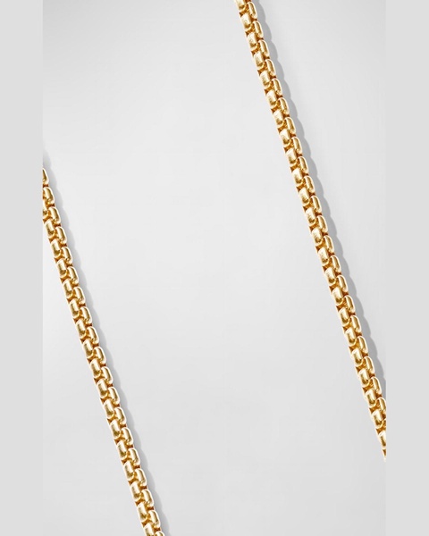 Men's Box Chain Necklace in Brushed 18K Gold