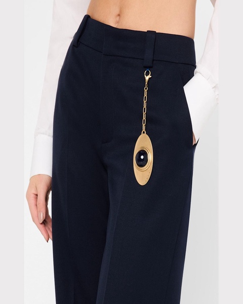 Chain Plate Straight-Leg Trousers