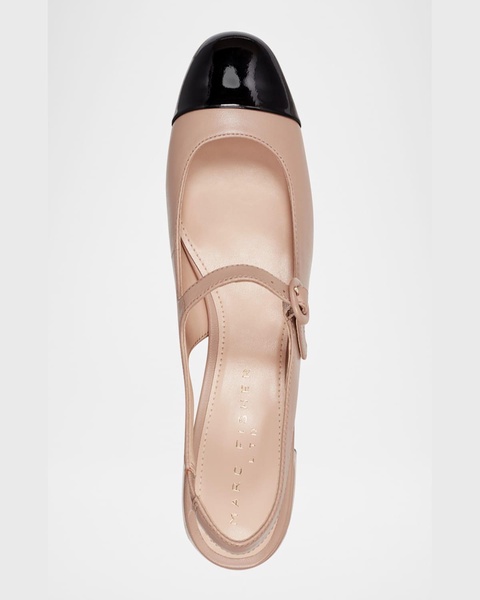 Bicolor Mary Jane Slingback Ballerina Pumps