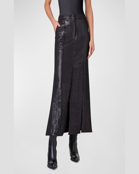 Silk Chiffon Sequin Maxi Skirt