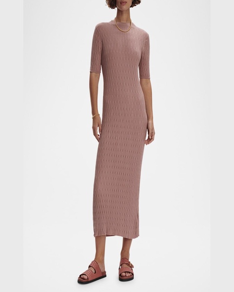 Fara Textured Knit Midi Dress