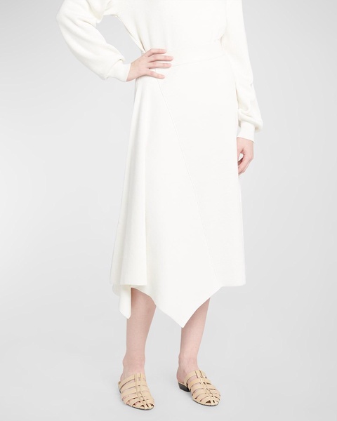 Tazawa Rib Asymmetric Midi Skirt