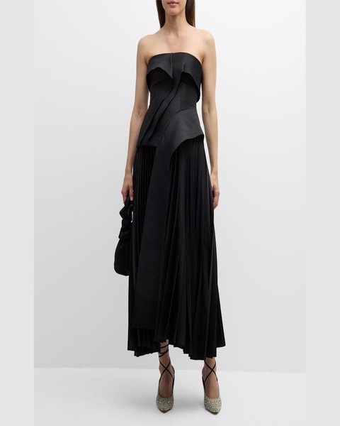 Hammil Draped Strapless Midi Dress