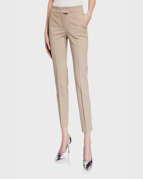 Frankie Straight-Leg Cotton-Stretch Cropped Pants