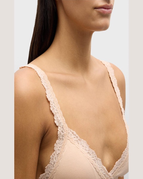 Organic Cotton Padded Lace-Trim Bralette