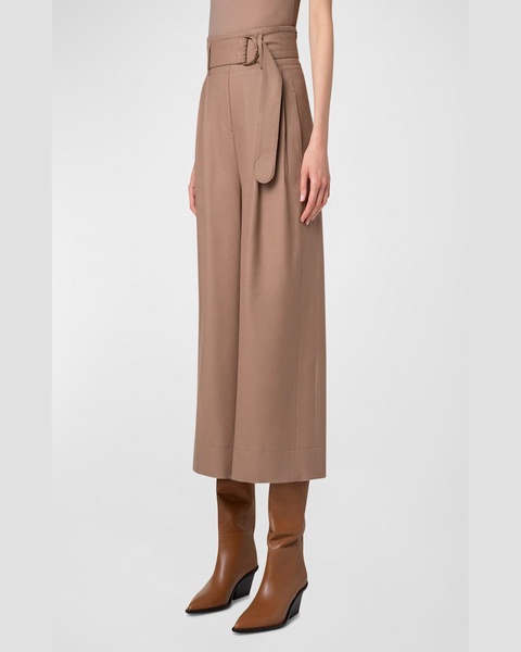 Fiorella Belted Wide-Leg Culotte Pants