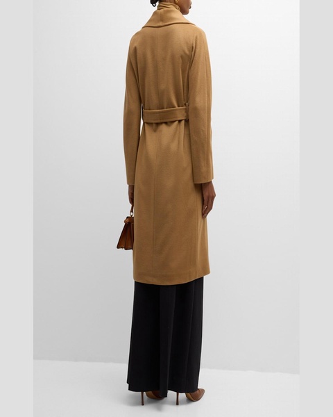 Cashmere Shawl-Collar Maxi Wrap Coat 