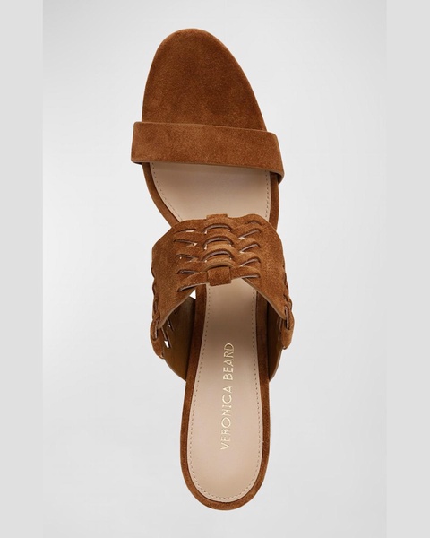 Georgie Woven Suede Mule Sandals