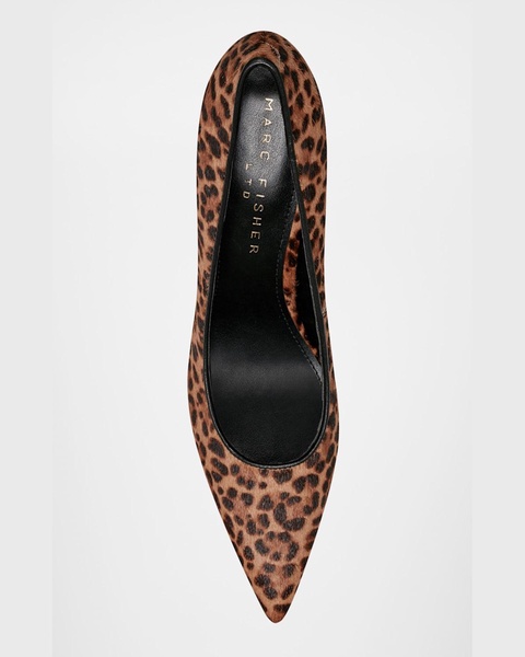 Leopard Mid-Heel Stiletto Pumps