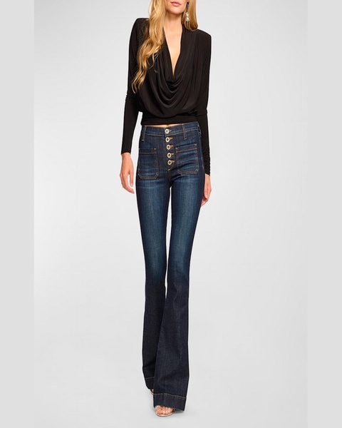 Cindy High-Rise Flare Stretch Denim Jeans