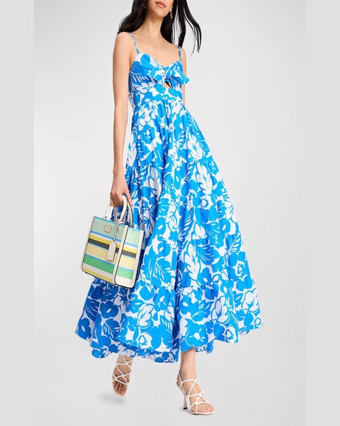 irene tiered floral-print maxi dress