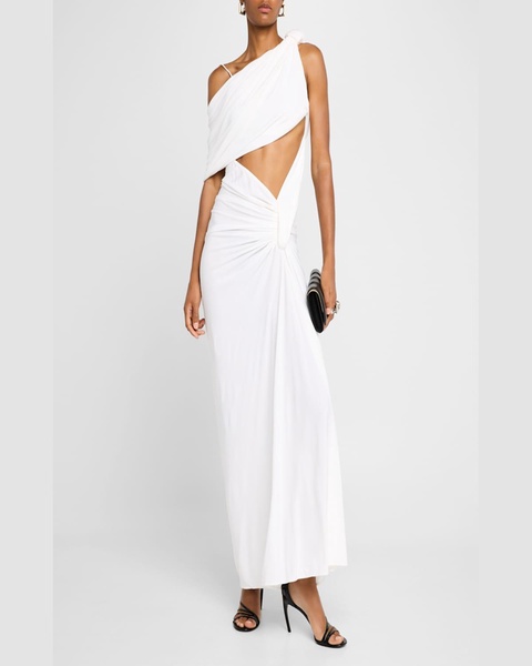 Lever Twisted Cutout One-Shoulder Gown