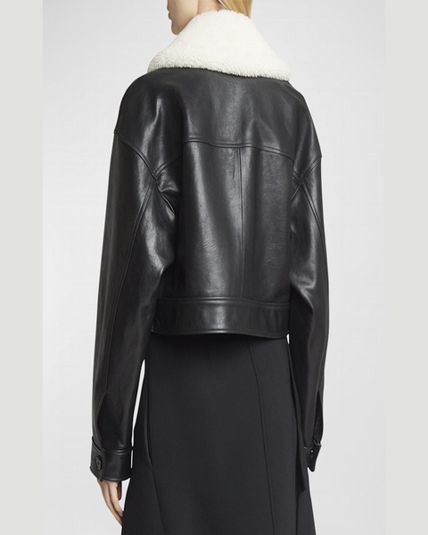 Judd Leather Jacket with Shearling Collar