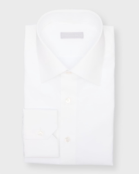 Men's Textured Cotton Dress Shirt