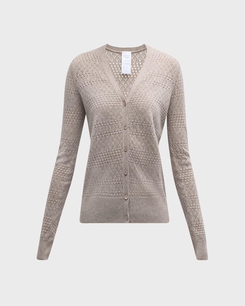 Cashmere Pointelle Stitch Cardigan