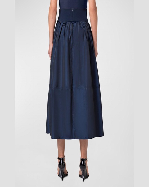 Techno Taffeta Maxi Skirt