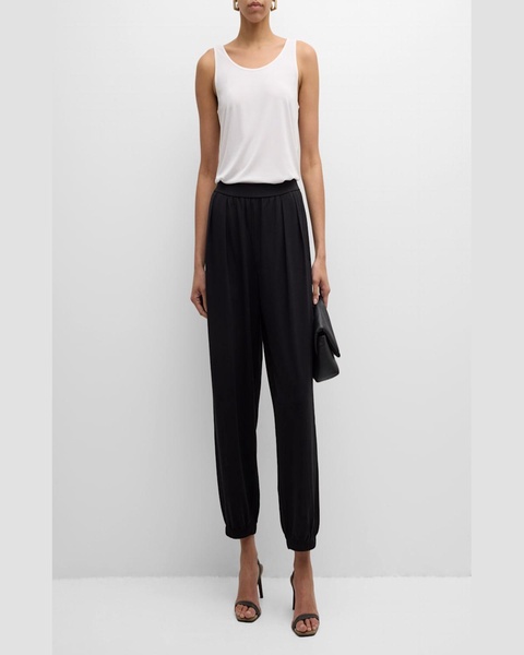 Pleated Stretch Jersey Lantern Pants