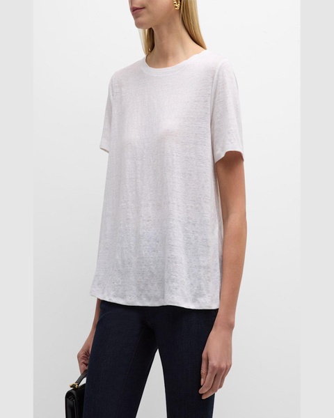 Short-Sleeve Crewneck Organic Linen Jersey Tee