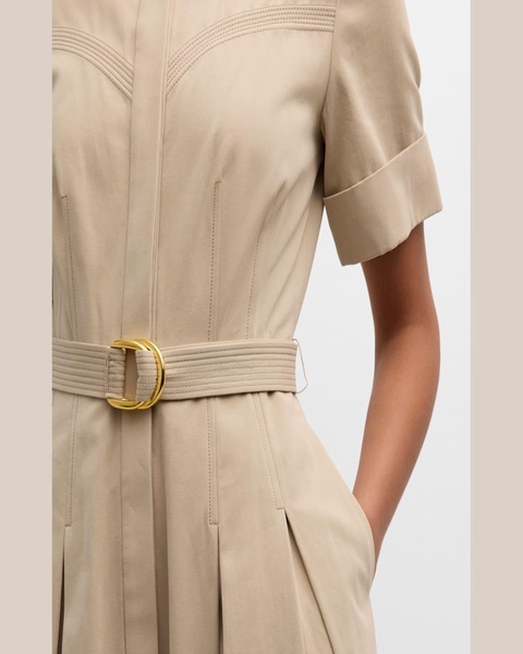 Leighton Belted Cotton Twill Maxi Shirtdress