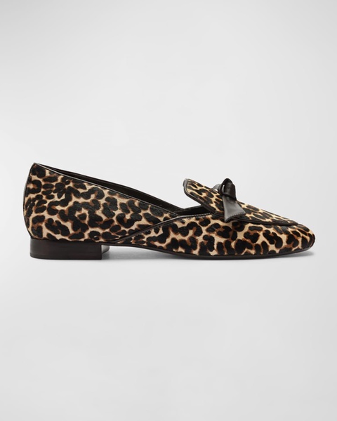 Clarita Leopard Bow Loafers