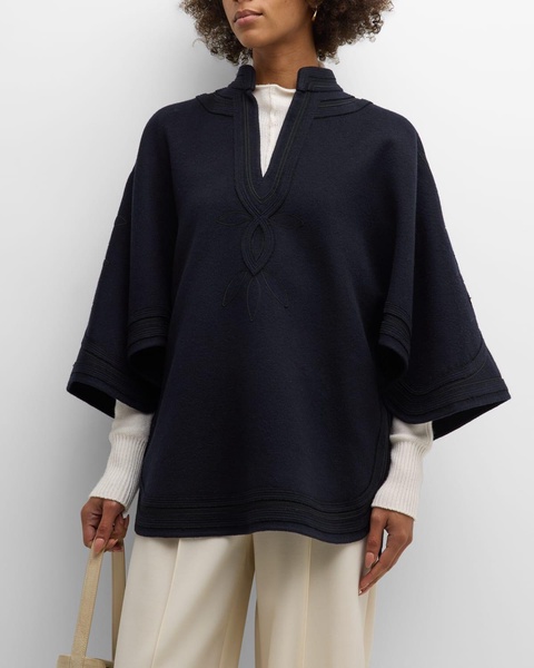 Lia Embroidered Cashmere Cape 