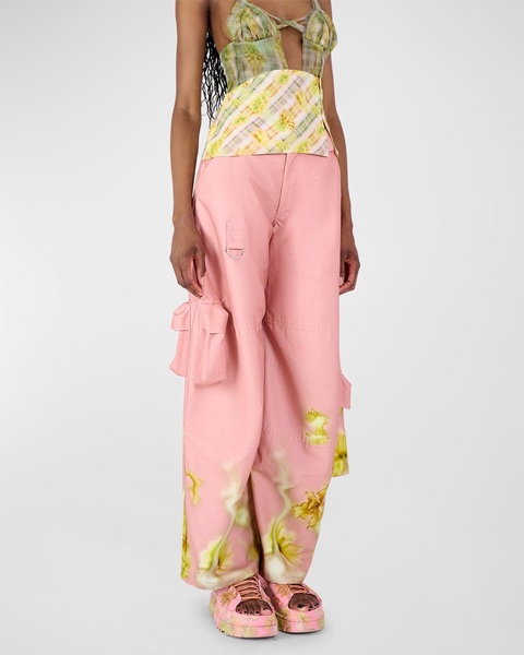 Lawn Printed Baggy Cargo Pants