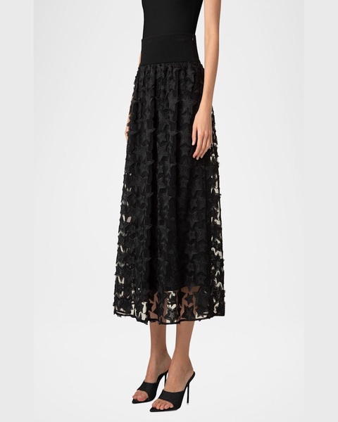 Star Embroidered Midi Skirt