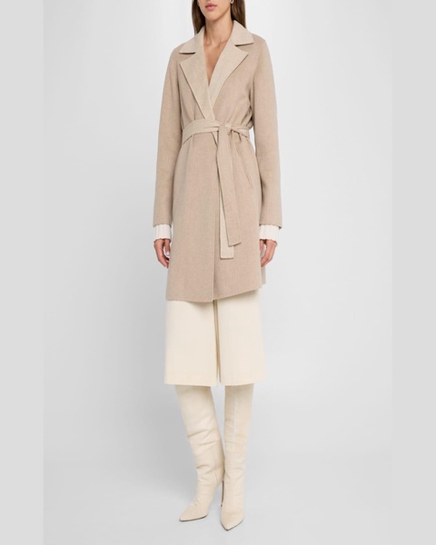 Cashmere-Blend Wrap Coat