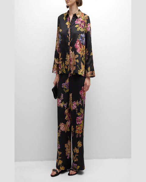 Isaiah Floral-Print Straight-Leg Pants