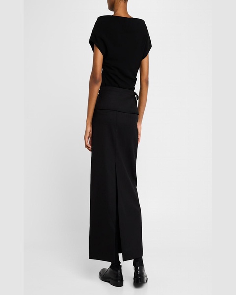 Adriana Wool Twill Suiting Maxi Skirt