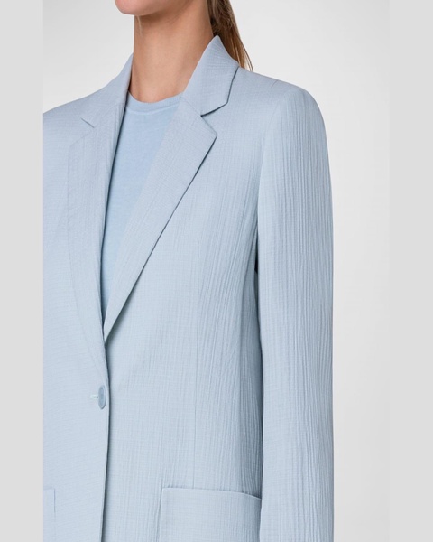 Tonino Crinkle Cotton-Silk Single-Breasted Jacket