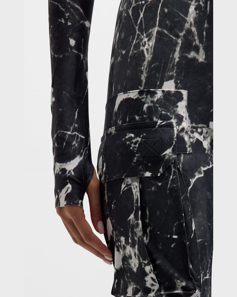 Marble Printed Cargo Stirrup Leggings 