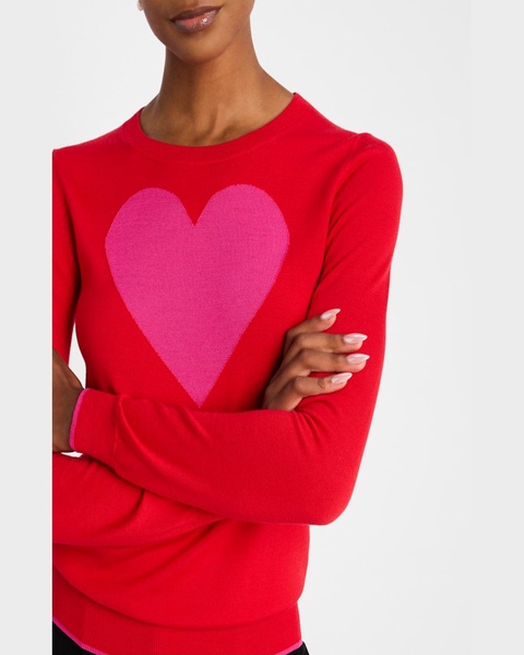 Heart Crewneck Wool Sweater