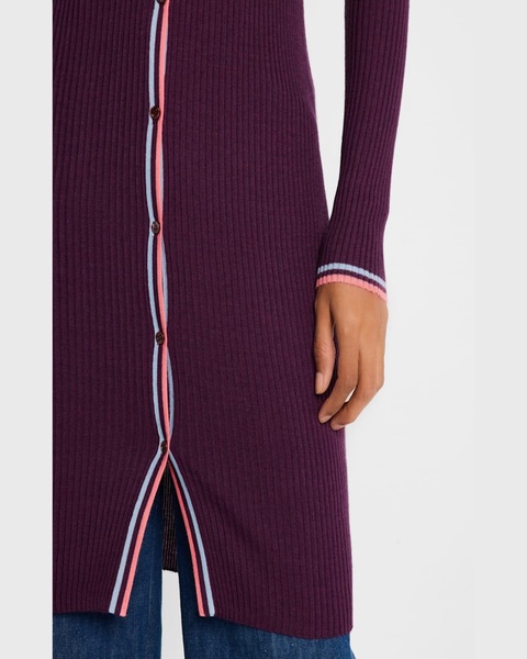 Quatam Slim Ribbed Cashmere Cardigan