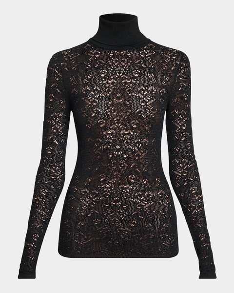 Meret Turtleneck Lace Net Sweater