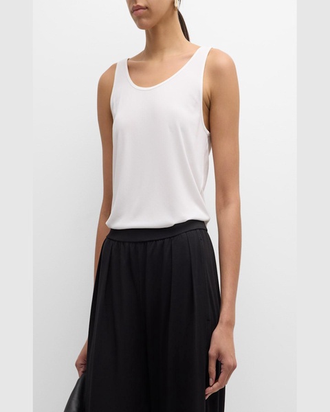 Scoop-Neck Stretch Silk Jersey Tank