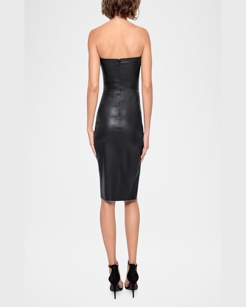 Aura Strapless Stretch Leather Dress