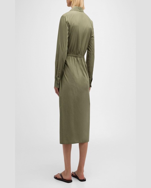 McAllister Tie-Waist Cotton Midi Shirtdress