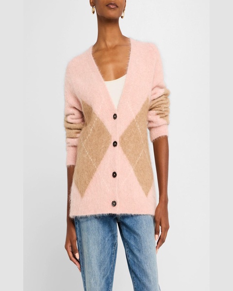 Runi Argyle Wool-Blend Cardigan