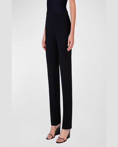 Francoise Slim-Straight Pants, Black