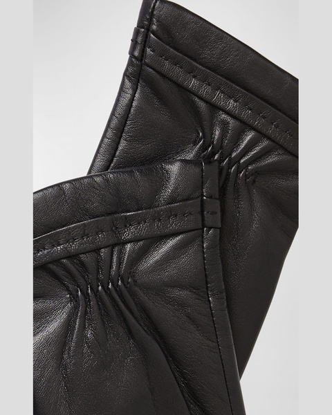 Nappa Leather Gloves With Stitched Cuffs 