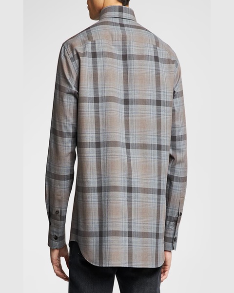 Men's Wool Plaid Sport Shirt