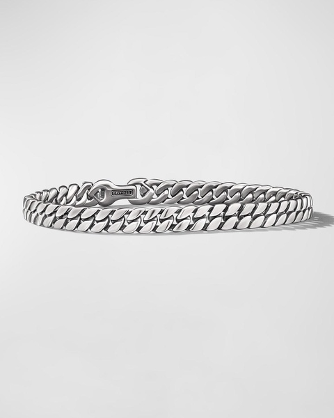 Men's Curb Chain Bracelet in Silver, 6mm