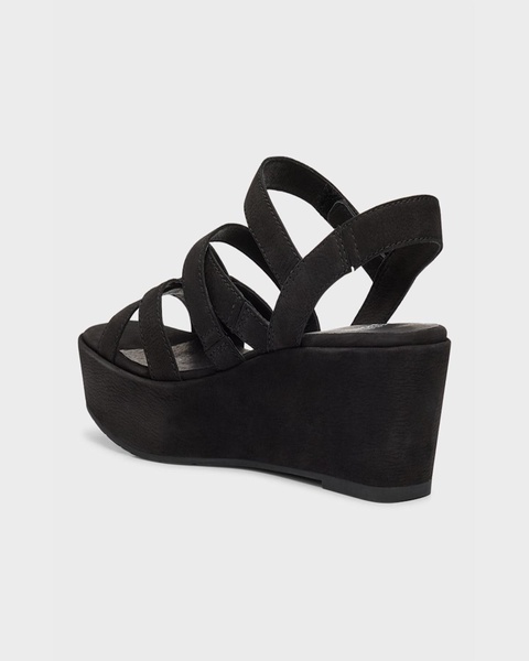 Mazy Suede Strappy Wedge Sandals