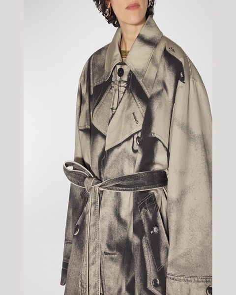 Trench Trompe Loeil Belted Oversized Trench Coat