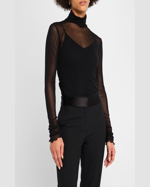 Velora Long-Sleeve Mesh Bodysuit