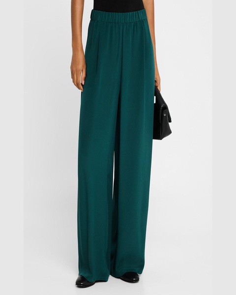 Wide-Leg Silk Double Georgette Pants