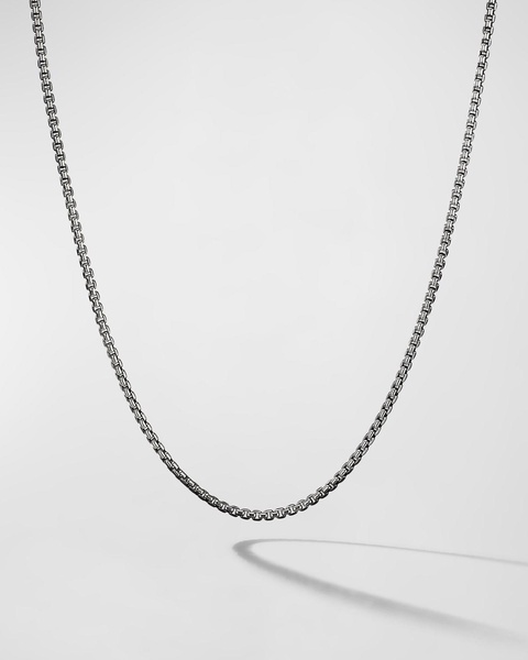 1.7mm Men's Box Chain Necklace in Silver